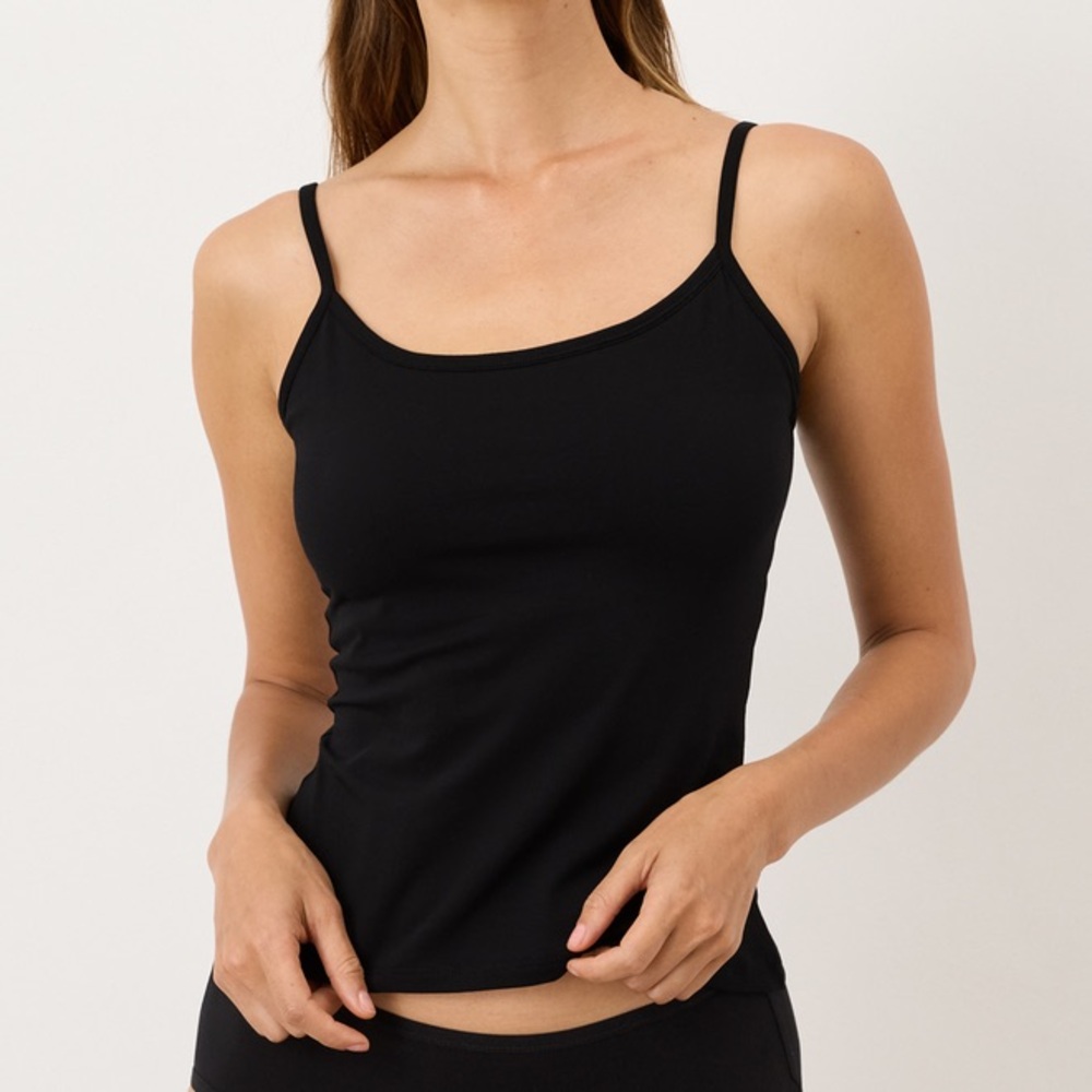 Pact Women's Black Slim Spaghetti Strap Tank Tops - Pack of 3 - Picture 2 of 5